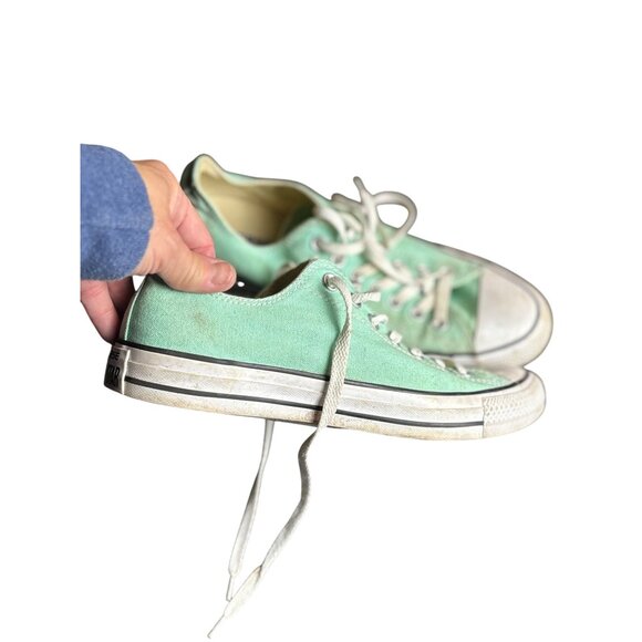 Converse All Star Low Top Sneakers Mint Green Mens 9 Womens 11 Canvas Casual Sho - Picture 1 of 7